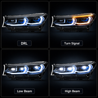 Ensemble de phares LED BK pour BMW Série 7 2016-2018, double couleur DRL, style laser, projecteur, plug and play