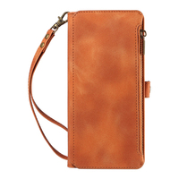 Dompet Kulit PU untuk Samsung S23 FE, 9 Slot Kartu + Kantong Koin Ber-resleting, Penyangga, Pemblokir RFID, 360 °   Perlindungan