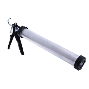 Pistolet à <span class=keywords><strong>saucisse</strong></span> et à calfeutrer manuel en aluminium à baril unique de 600ml de force industrielle avec <span class=keywords><strong>piston</strong></span> à tige lisse polyvalent - Product Image 2