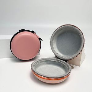 Étui pour écouteurs en EVA imperméable rond avec logo personnalisé, pochette de rangement à fermeture éclair antichoc pour écouteurs et petits gadgets - Product Image 2