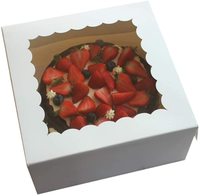 Cajas de Embalaje para Pasteles de Panadería al por Mayor, 12x12x6, de Papel Recubierto con Ventanas, para Uso Alimentario