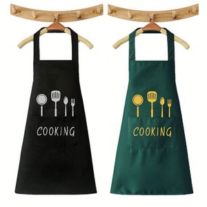 Wholesale Cheap Custom Logo Printed Simple Adult Work Waterproof <b>Apron</b> <b>Kitchen</b> Cooking Cleaning Chef <b>Apron</b> - Product Image 3