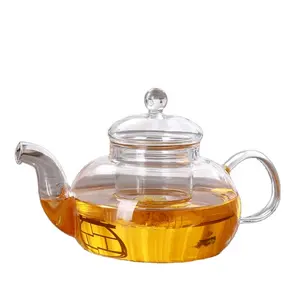 Factory made glass tea glass kettle stove top borosilicate glass teapot