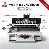 Machine de fraisage CNC rotative multi-têtes à 4 axes 3D pour le bois, haute efficacité, 4/6/8 têtes, fabriquée en Chine, routeur CNC 8 têtes pour le travail du bois