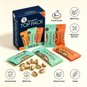 Caja de Exhibición de Cartón Impresa Personalizada OEM, MOQ 500, con Barrera Contra la Humedad de Grado Alimenticio para Pistachos, Frutos Secos, Venta al por Menor - Product Image 4