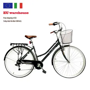 EU倉庫可変速シティバイク、バスケットカスタマイズ付き大人用重負荷容量自転車