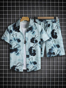 हैनान विंटेज बाल लघु आस्तीन पुरुषों की शर्ट सेट ट्रेंडी ढीले समुद्र तट शॉर्ट्स गर्मियों के लिए पुरुषों और महिलाओं के लिए आकस्मिक दो-टुकड़ा - Product Image 3