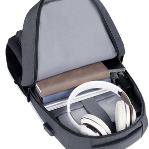 Laptop <b>Backpack</b> <b>Large</b> Capacity Waterproof Business Travel Unisex Solid Color With Laptop Compartment - Product Image 3