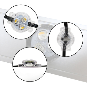 Etop - Lumières de Noël intelligentes permanentes pour l'extérieur - LED 12V 3/6000K RGBW - Lumières à pixels sur rail - Connecteur X - Éclairage ponctuel LED pour les maisons - Product Image 3