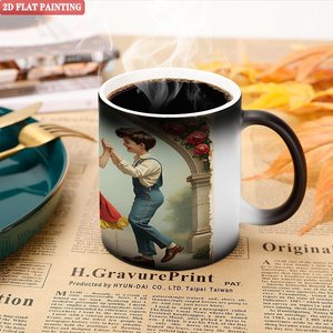Frosted Black Matte <b>Ceramic</b> <b>Mug</b> 11oz Heat Activated Daily Tea Cup - Product Image 5