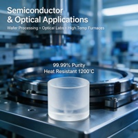 Cylindre en quartz givré usiné sur mesure, baguette en silice fondue pure avec trou central pour application laser optique