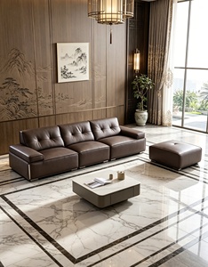 <span class=keywords><strong>Canapé</strong></span> de loisirs en cuir écologique minimaliste italien, salon moderne et simple, grande combinaison modulable, multifonctionnel - Product Image 2