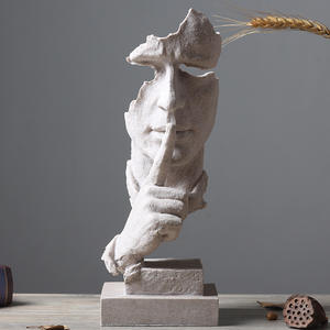 Decoración para <span class=keywords><strong>el</strong></span> hogar, <span class=keywords><strong>el</strong></span> <span class=keywords><strong>silencio</strong></span> creativo es una decoración artesanal dorada para escultura nórdica, oficina, sala de estar, arte, accesorios para <span class=keywords><strong>el</strong></span> hogar, juegos de regalo - Product Image 4