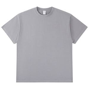 Hot 100% Pure Cotton Washed <b>Neutral</b> Heavy Weight Solid Color Mid Sleeve Plus Size Men's T-Shirt - Product Image 6