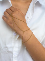 Bracelet de doigt tendance en acier inoxydable pour femme, motif géométrique, accessoire de mode estival pour soirée
