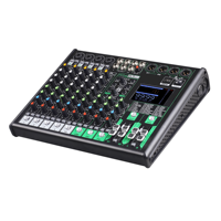Console de mixage audio professionnelle M6 à 6 canaux avec 4 entrées micro, double effets DSP 99, carte son USB, Bluetooth et alimentation fantôme 48V