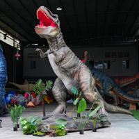 LONGTU Parc à thème jurassique, dinosaure animatronique télécommandé, T-Rex, statue de haute qualité, grand modèle de robot Trex