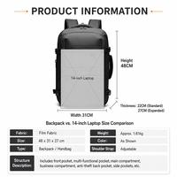 Mochila de Compresión al Vacío, Bolsa de Viaje de Negocios Expandible, Impermeable, para Laptop de 17 Pulgadas, Antirrobo, con Candado TSA