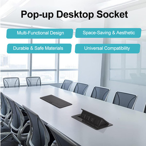 Prise de courant électrique escamotable pour table, double USB, prise UE dissimulée, vente directe usine, idéale pour les salles de conférence - Product Image 6