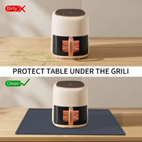 Tapis résistant à la chaleur pour friteuse à air, tapis en silicone imperméable pour comptoir de cuisine, tapis de protection antidérapant en silicone pour plan de travail