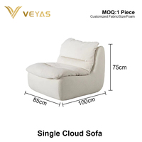 Sofá Inflable de Terciopelo sin Marco, Diseño Minimalista, Ahorro de Espacio, Duradero y Ecológico, Ideal para Apartamentos y Villas