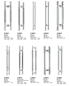 A0144 Austin Factory Wholesale Customizable High Quality Multi Style H S Square Tube Stainless Steel Glass Door Handles Ss