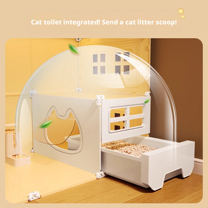 Villa Kedi Dolabı Kedi Kafesi Süper Büyük Dayanıklı Plastik Düz Desenli İç Mekan Kullanımı Çok Fonksiyonlu Çevre Dostu Evcil Hayvan Evi - Product Image 3