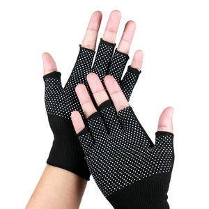 Guantes punteados de <span class=keywords><strong>Pvc</strong></span> de fabricación china Guante de nailon negro con punto de <span class=keywords><strong>Pvc</strong></span> blanco para trabajo de seguridad - Product Image 1