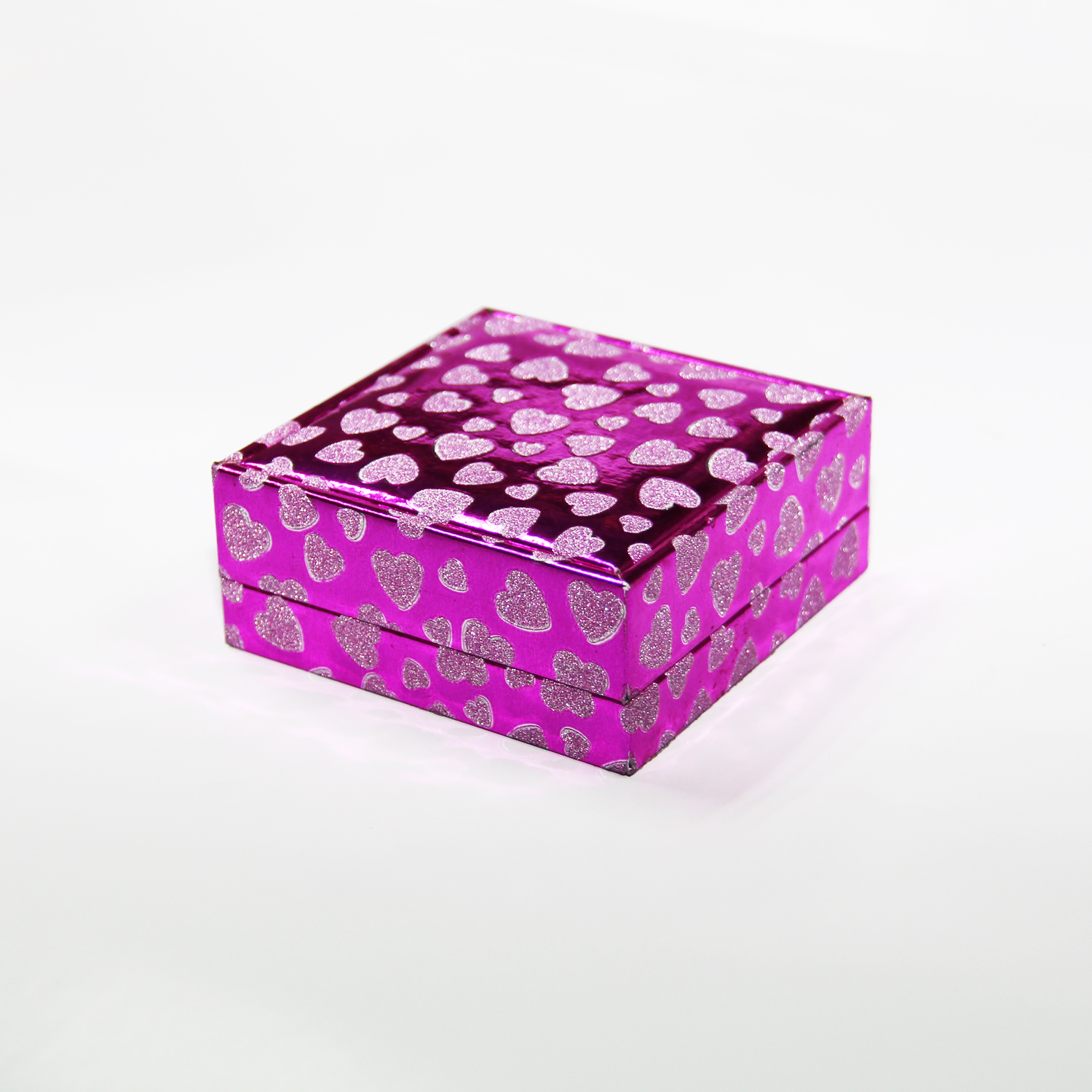 Pink Glitter Heart Shaped Jewelry Box Heart pattern jewelry packaging box with Foam