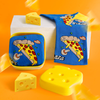 Vente en gros de chaussettes alimentaires personnalisées Chaussettes de dessin animé au fromage jacquard Chaussettes habillées à motif de pizza