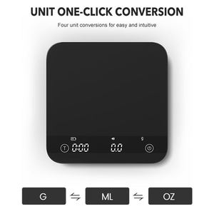 Bilancia per Caffè Best Seller con Design in Vetro e <span class=keywords><strong>Plastica</strong></span> ABS, Supporto per Tre Batterie AAA, Display LED Bianco - Product Image 3