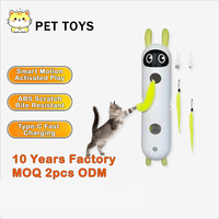 Jouet interactif intelligent pour chat et lapin, en plastique, avec capteur de mouvement, électrique, automatique, avec ventouse pour chats d'intérieur, pour un jeu autonome