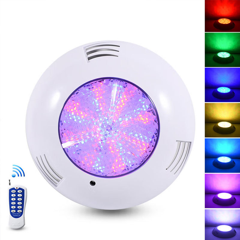 IP68 Waterproof RGB Remote Control ABS Submersible Underwater LED Pool Light with CRI90 and Dimmable