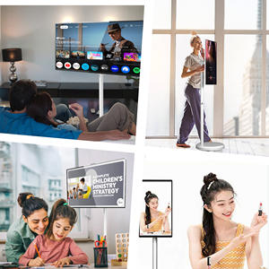 La televisione intelligente Incell da <span class=keywords><strong>32</strong></span> <span class=keywords><strong>pollici</strong></span> ruota Touch Screen Tiktok 4 + 64G Android13 portatile TV LED retroilluminazione HD bianco Smart TV - Product Image 3