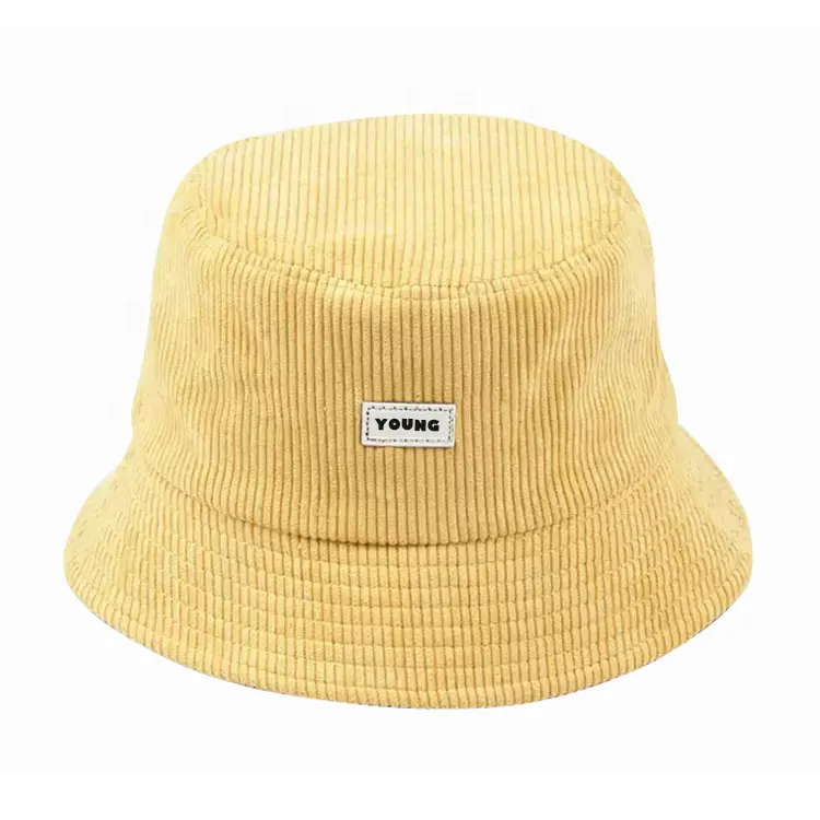 2020 Wholesale Custom Design Multi Color Bucket Hat Fashion Corudroy Bucket Hat with Leather Patch/Embroidery