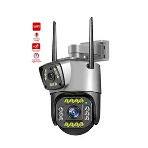 V380 Seguridad IP al aire libre Cámara 4G 2 + 2MP Cámaras de pantalla dual Ai Seguimiento automático Tarjeta SIM 4G Cámara web CCTV PTZ