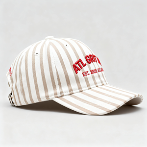 하이 퀄리티 6 패널 사용자 정의 자수 로고 구조화되지 않은 아빠 모자 스포츠 Gorras 면 핀 스트라이프 야구 모자 - Product Image 2
