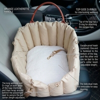 Sac de transport pour animaux de compagnie en tissu Oxford 600D écologique et durable, siège auto pour chien, accessoire de voyage avec fermeture éclair pour chiens de petite/moyenne taille