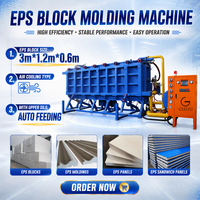 Machine de fabrication de blocs EPS à commande PLC, type refroidissement par air, pour la production de panneaux isolants en mousse de polystyrène, fournie directement par l'usine