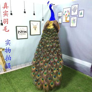 Paon simulé véritable plume oiseaux modèle réaliste réaliste fait à la main artisanat pour les décorations de mariage de fête de Noël - Product Image 2
