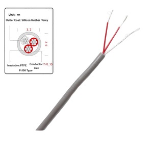 Impermeable pt100 <span class=keywords><strong>sensor</strong></span> de temperatura tres Alambre de platino, la resistencia térmica de silicona protector de cable - Product Image 4