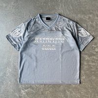 Conception personnalisée unisexe impression numérique polyester Streetwear col V maille sport Boxy recadrée maillot de football t-shirt pour hommes