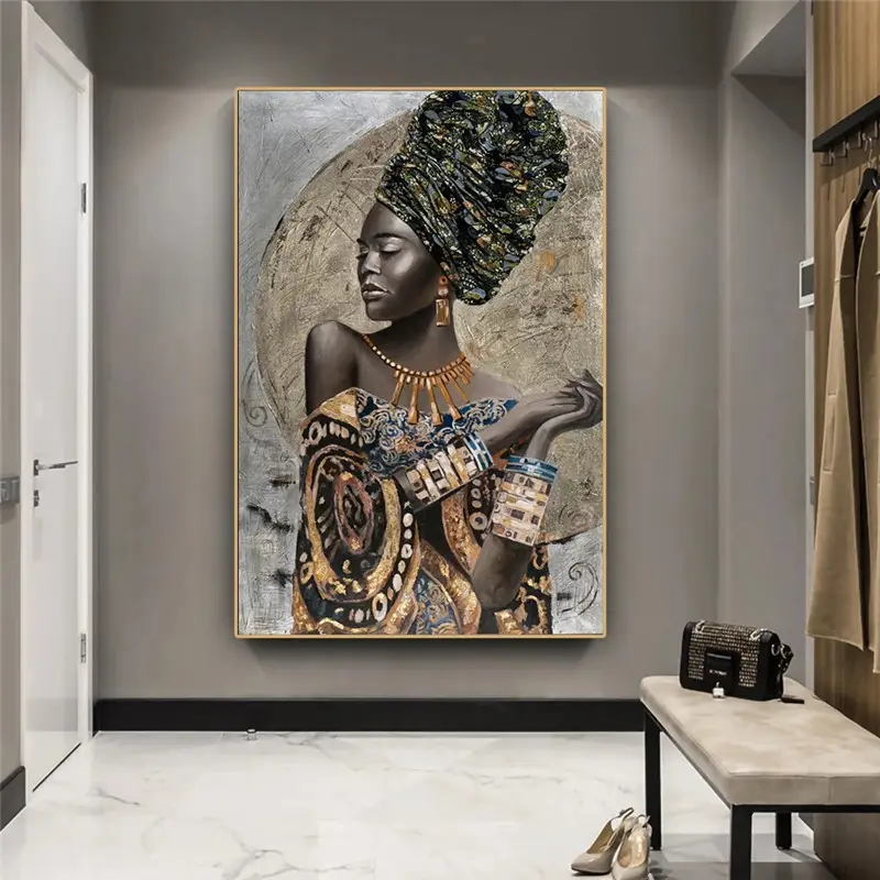 African Black Woman Graffiti Art Posters And Prints Abstract African Girl Canvas Paintings On The Wall Art