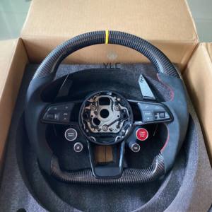 Volant sport en fibre de carbone personnalisé pour les modèles <span class=keywords><strong>Audi</strong></span> R8 <span class=keywords><strong>TT</strong></span> TTS T <span class=keywords><strong>RS</strong></span> A6 A7 A3 A4 A5, offert gratuitement pour tous les modèles de voitures - Product Image 1