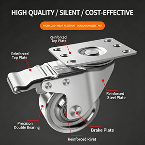 Stainless 316 Marine Grade Salt Resistant Polyurethane <b>Wheel</b> Boat Dock Yacht Marine Grade Stainless Steel Caster Pro Kit - Product Image 5