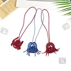 Autocollants en tissu brodés faits main avec perles, crevettes, crabes et étoiles de mer, ornements suspendus pour coques de téléphone portable, sacs et vêtements - Product Image 3