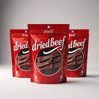 Sachet d'emballage personnalisé pour viande séchée (beef jerky) avec impression numérique, en plastique laminé et feuille d'aluminium