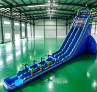 Toboggan aquatique gonflable en PVC sur le thème tropical pour enfants avec piscine extérieure, certifié CE, garantie de 3 ans