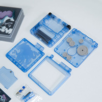 Coque de remplacement transparente bleue de qualité supérieure avec design Suicune et boîte personnalisée pour Game Boy Advance SP avec impression UV