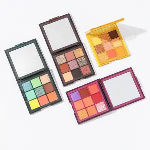 Palette d'ombre à paupières multichromes étanche, longue tenue, longue durée, mat et scintillant, 9 couleurs, personnalisé